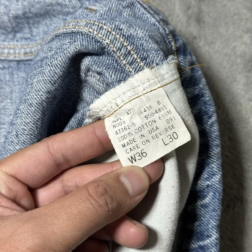 Vintage 90s Levi's 550 Relaxed Fit‎ Jeans, Light Mud Wash Denim 36x30 (33x29.5)